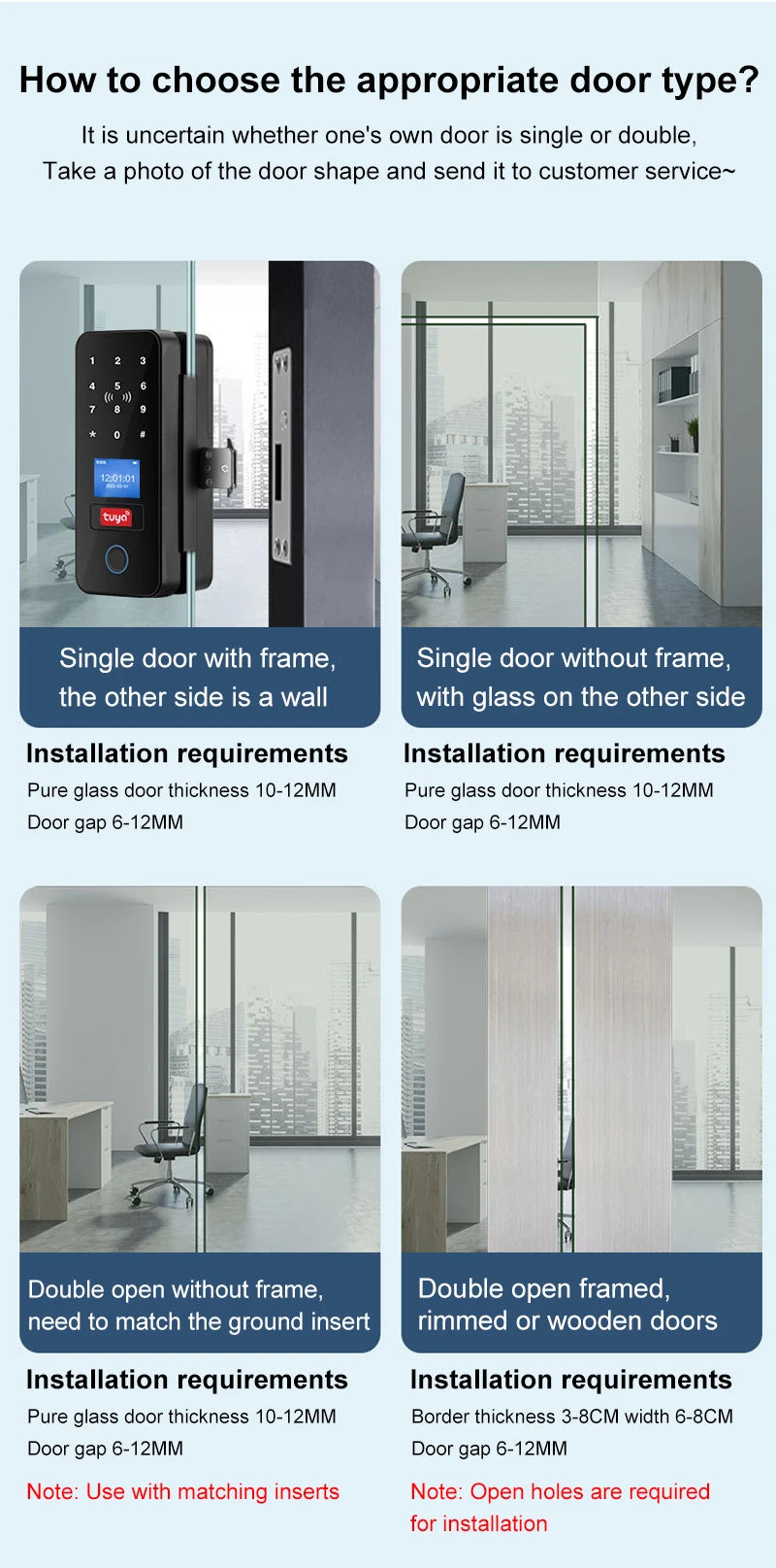 Fingerprint Glass Door Lock