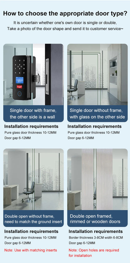 Fingerprint Glass Door Lock