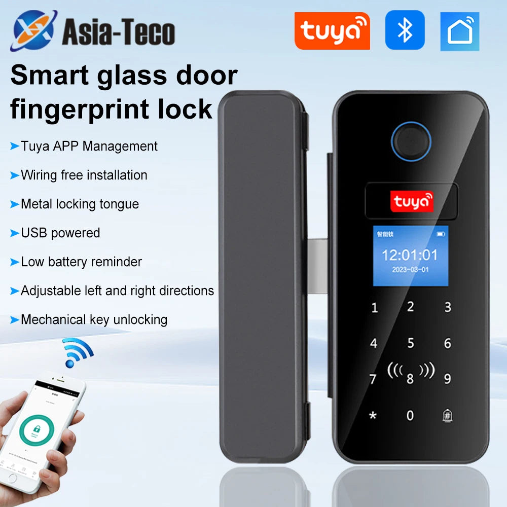 Fingerprint Glass Door Lock