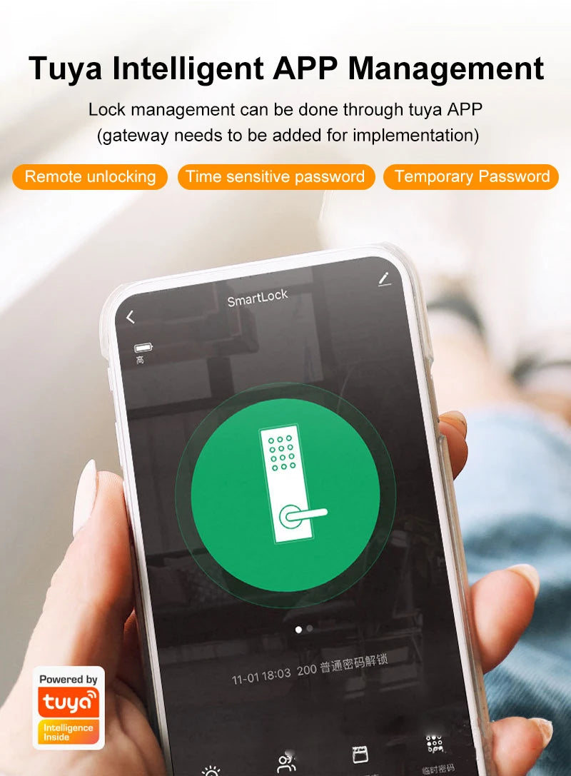 Fingerprint Glass Door Lock