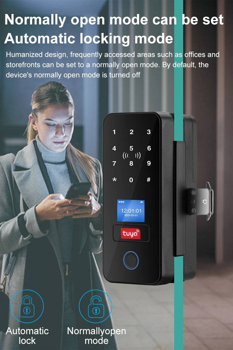 Fingerprint Glass Door Lock